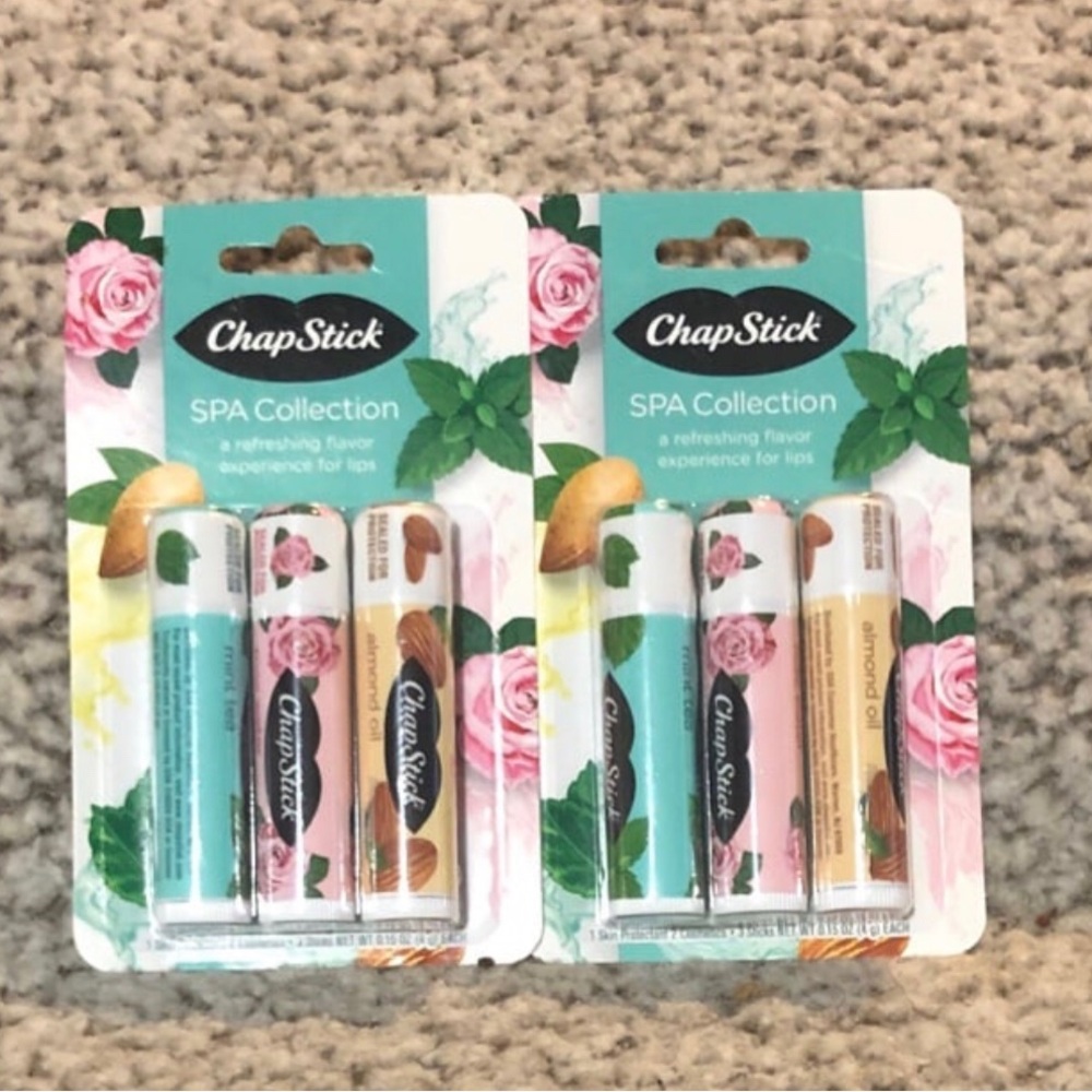 ChapStick Spa Collection Lip Balm Mint Tea, Rose Water, Almond Oil 2 pack